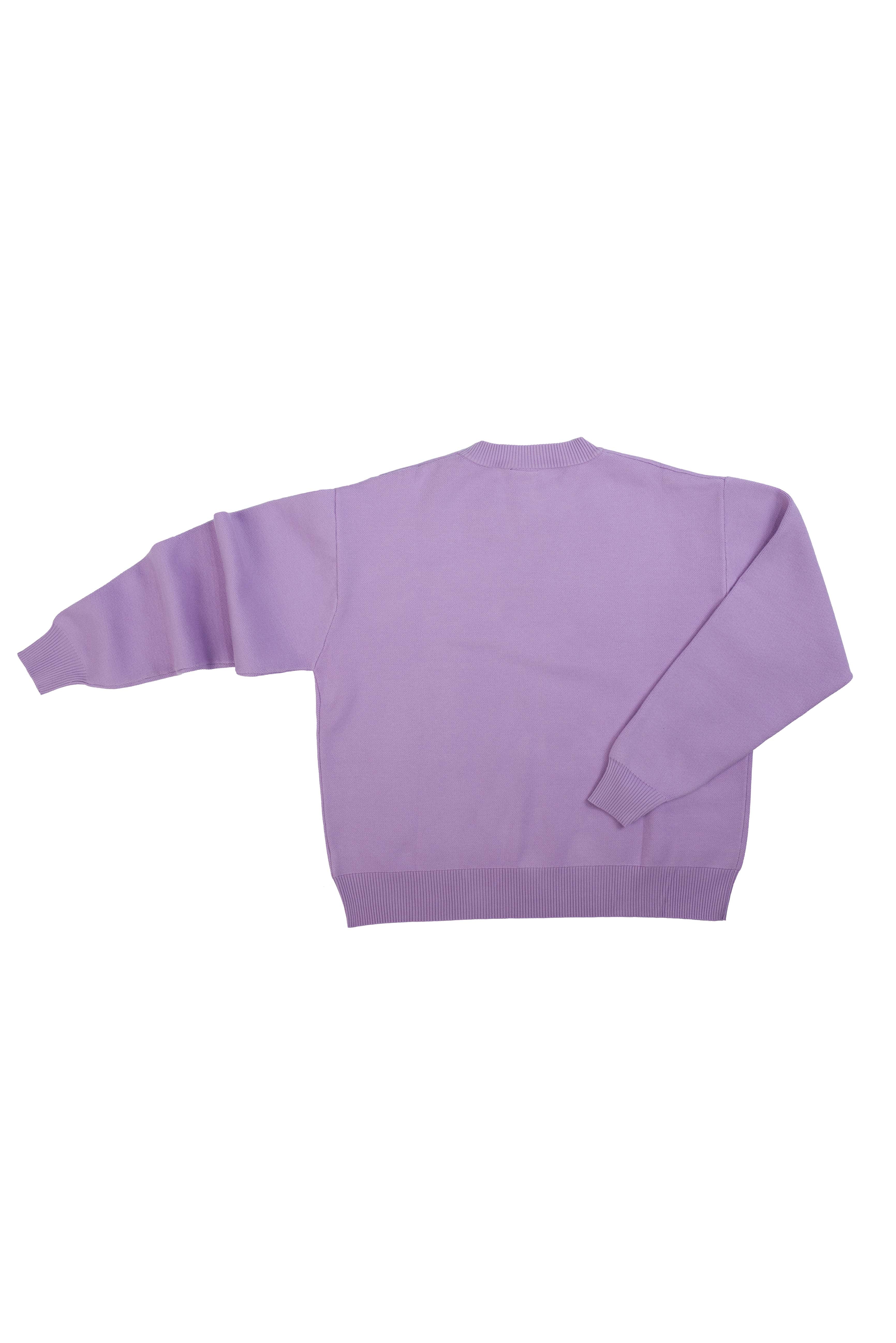 Chunky Crew Neck Sweater - Purple